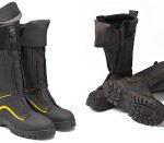 A pair of Blundstone's 980 underground mining boots on the left and, on the right, a pair after a lot of use.